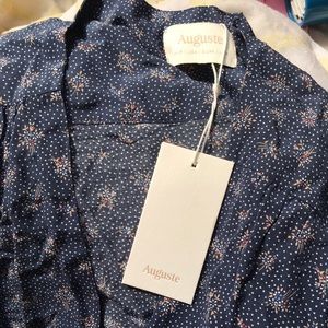 jasmine tie sleeve midi dress navy